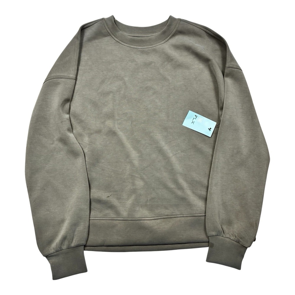 FLX Sweatshirt S Minimalist Earthy Tone Workout Athleisure Soft Touch Oversized